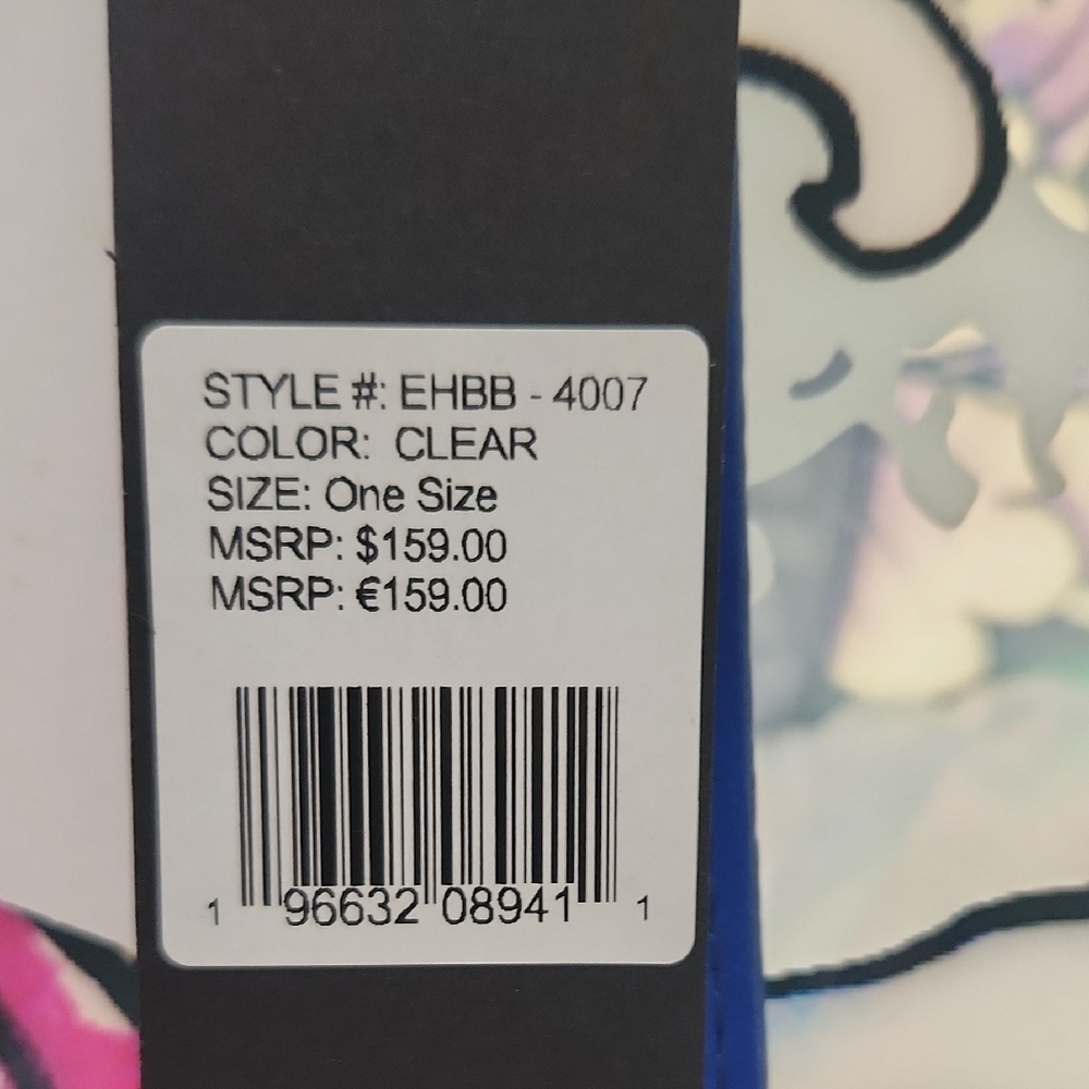 Ed Hardy Clear Floral Tote with Blue Straps and Multicolor Print. NWT - Picture 4 of 6